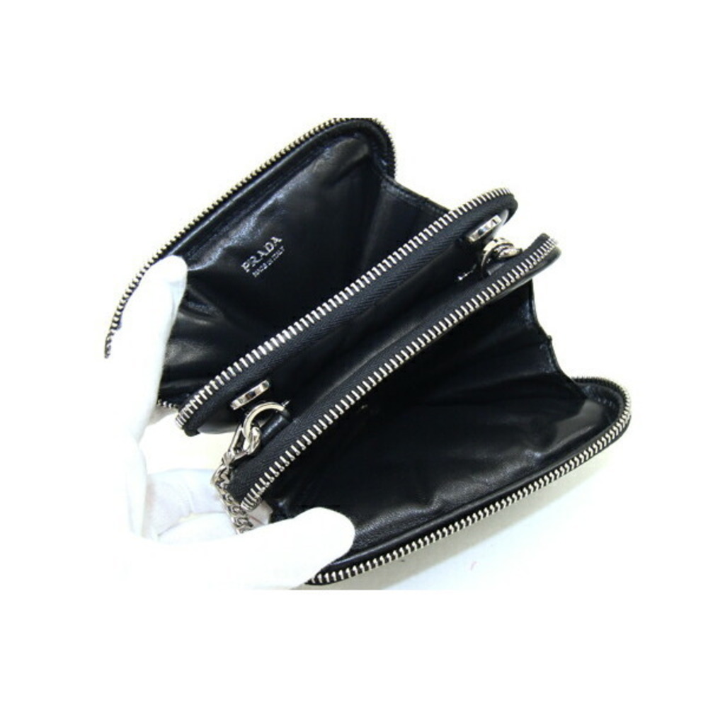 Prada Triangle Triangular Leather Black Crossbody… - image 4